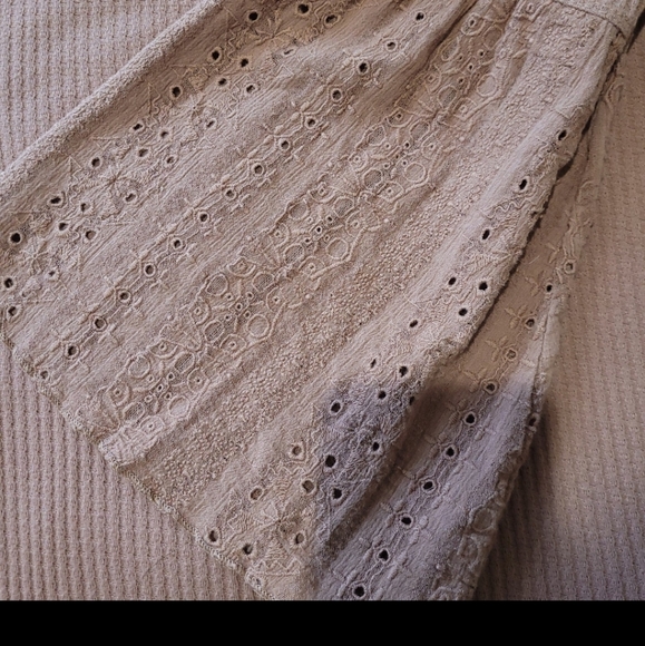 Free People Parisian Nights Women SZ S bell sleeve multi media top Mauve thermal - Picture 8 of 12